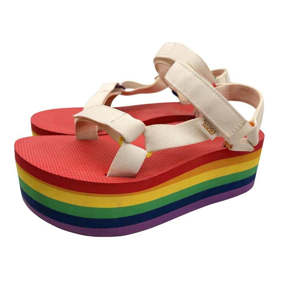 Teva Womens Flatform Universal Sandal Pride 8 Rainbow Platform Festival Boho